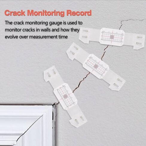 مقياس احترافي لمراقبة التشققات مزود بشبكة قياس - كاشف تشققات الجدران عالي الدقة للتقييم الهيكلي، يتضمن ورقة تسجيل وخيارات تثبيت مزدوجة in Kuwait