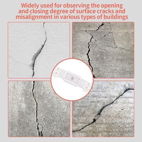 مقياس احترافي لمراقبة التشققات مزود بشبكة قياس - كاشف تشققات الجدران عالي الدقة للتقييم الهيكلي، يتضمن ورقة تسجيل وخيارات تثبيت مزدوجة in Kuwait