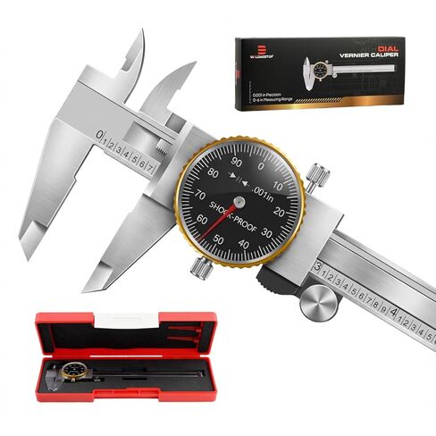 WeldingStop Precision 0-6" Dial Caliper Set with Protective Case - 0.001" Accuracy 4-Way Measuring Tool, Shock-Proof Stainless Steel, Ideal for Home & DIY Measurement in Kuwait