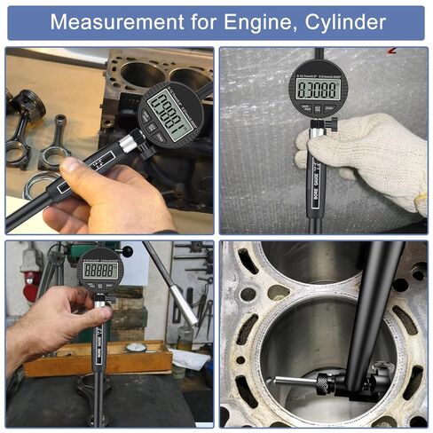 HDLNKAK Digital Dial Indicator Bore Gauges (2"-6"/0.0005"), Engine Cylinder Measurement with Carbide anvils.(Black) in Saudi Arabia