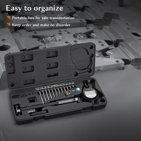 مجموعة قياس تجويف القرص الرقمي، قياسات عالية الدقة 2-6 بوصة/0.0005 بوصة تتضمن مقياس تجويف القرص ذاتي التمركز مع سندان كربيد لقياس أسطوانة المحرك العميق in Kuwait