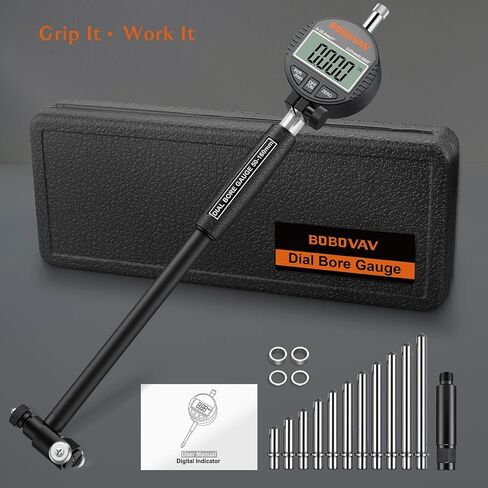 مجموعة قياس تجويف القرص الرقمي، قياسات عالية الدقة 2-6 بوصة/0.0005 بوصة تتضمن مقياس تجويف القرص ذاتي التمركز مع سندان كربيد لقياس أسطوانة المحرك العميق in Kuwait