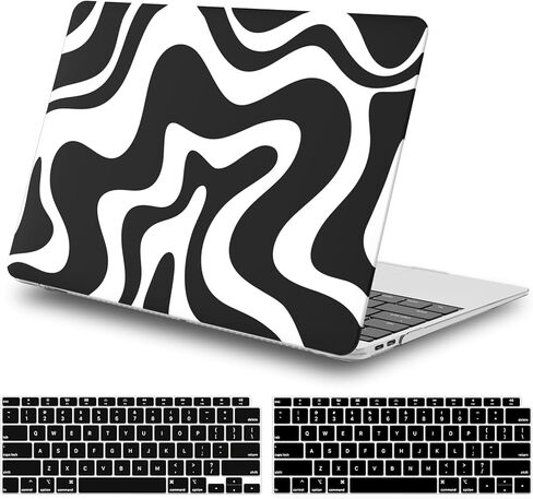 iLeadon for MacBook Air 13 inch Case 2020 2019 2018 Release A2337/A1932/A2179, Hard Shell Case Protective Cover and Keyboard Coverok Air 13'' with Touch ID, Pink Abstract Wave in Kuwait