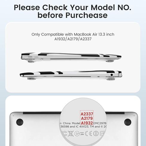 iLeadon for MacBook Air 13 inch Case 2020 2019 2018 Release A2337/A1932/A2179, Hard Shell Case Protective Cover and Keyboard Coverok Air 13'' with Touch ID, Pink Abstract Wave in Kuwait