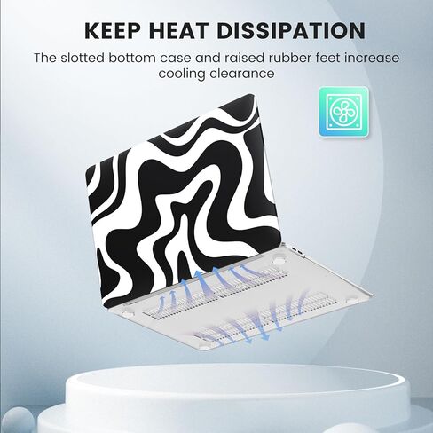 iLeadon for MacBook Air 13 inch Case 2020 2019 2018 Release A2337/A1932/A2179, Hard Shell Case Protective Cover and Keyboard Coverok Air 13'' with Touch ID, Pink Abstract Wave in Kuwait