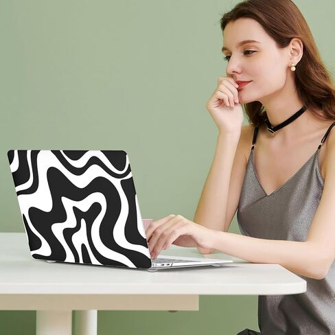 iLeadon for MacBook Air 13 inch Case 2020 2019 2018 Release A2337/A1932/A2179, Hard Shell Case Protective Cover and Keyboard Coverok Air 13'' with Touch ID, Pink Abstract Wave in Kuwait