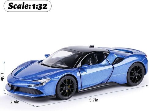 Toy Cars Ferrari Model for Kids 1:32 Diecast Metal Toy Cars,Pull Back Car with Light and Music Ferrari SF90 Toy Car Collectible Model Cars,for Boys Age 3 + Year Old in Kuwait