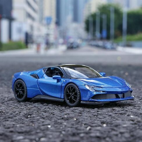 Toy Cars Ferrari Model for Kids 1:32 Diecast Metal Toy Cars,Pull Back Car with Light and Music Ferrari SF90 Toy Car Collectible Model Cars,for Boys Age 3 + Year Old in Kuwait