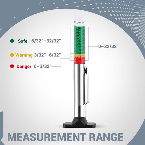 4 قطع من مقياس عمق مداس الإطارات، أداة قياس عمق الإطارات المرمزة بالألوان 32 ثانية in Kuwait