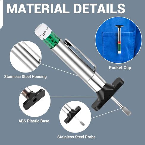 4 قطع من مقياس عمق مداس الإطارات، أداة قياس عمق الإطارات المرمزة بالألوان 32 ثانية in Kuwait
