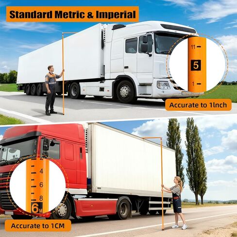 20FT Load Height Measuring Stick, Metric& Imperial, Sturdy Fiberglass Truck Height Stick with Adjustable Pole,Professional Non-Conductive Truck Height Measuring Stick for Trucks Car Haulers Trailer in Saudi Arabia