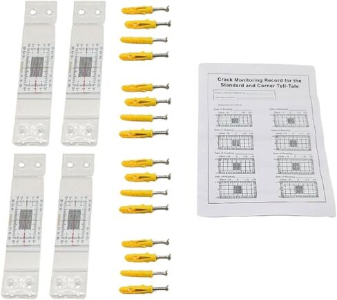 جهاز مراقبة تشققات البناء عالي التحمل من Yuly للبناء الخرساني والجص، جهاز قياس تشققات البناء، قياس عرض التشققات، 4 عبوات in Kuwait