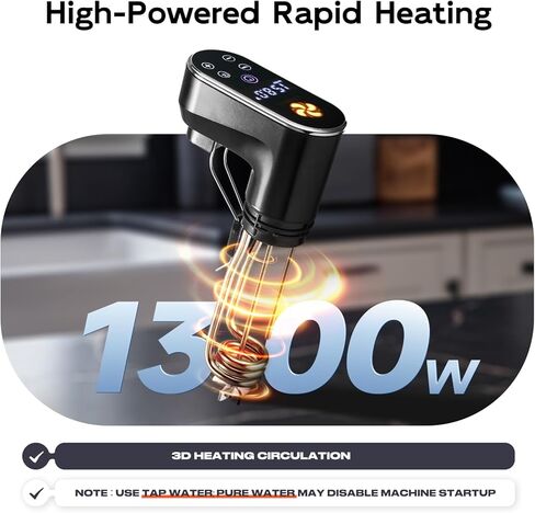 1300W Sous Vide Cooker,WiFi App Control, IPX7 Waterproof, Ultra Quiet Immersion Circulator with Digital Display & Recipes,Precision Slow Cooker,Steak Cooker,Fast Heating,Easy to store in Kuwait
