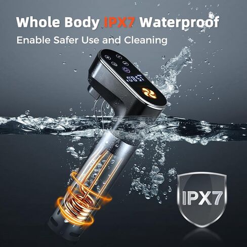 1300W Sous Vide Cooker,WiFi App Control, IPX7 Waterproof, Ultra Quiet Immersion Circulator with Digital Display & Recipes,Precision Slow Cooker,Steak Cooker,Fast Heating,Easy to store in Kuwait