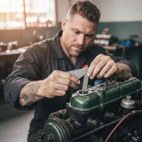 Feeler Gauges Set, 2pcs Stainless Steel, 32 Straight & 16 Angled Blades, Dual Marked SAE/Metric, Spark Plug Gap Tool for Valves, Automotive, Piston, Guitar (32 Straight & 16 Angled Blades) in Kuwait