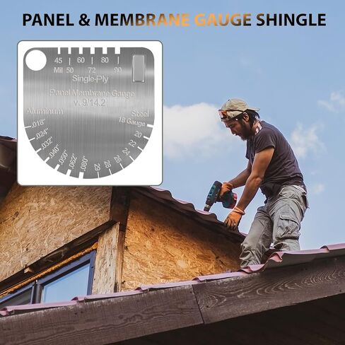 لوح لوحي وقياس غشاء مطور - فرجار سمك من الفولاذ المقاوم للصدأ للأسقف المعدنية، والألواح الخشبية، والأغشية المفردة/المزدوجة | يستبدل مقياس الألواح الخشبية، أداة قياس دقيقة لفحص السقف in Kuwait