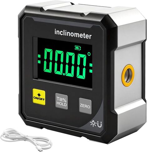 Digital Angle Finder Protractor Tool,4×90° High Accuracy Measuring Tool with Large Display,4-Side Magnetic Angle Gauge, Cube Inclinometer, Table Saw Miter Protractor, Woodworking Measuring Tool in Kuwait