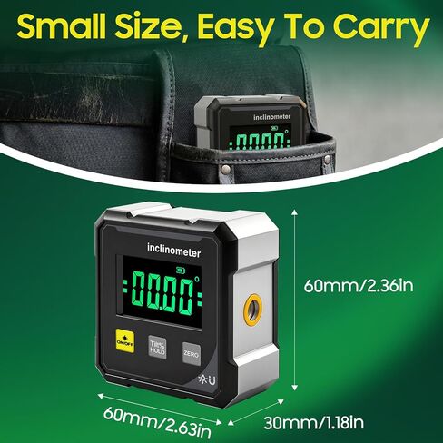 Digital Angle Finder Protractor Tool,4×90° High Accuracy Measuring Tool with Large Display,4-Side Magnetic Angle Gauge, Cube Inclinometer, Table Saw Miter Protractor, Woodworking Measuring Tool in Kuwait