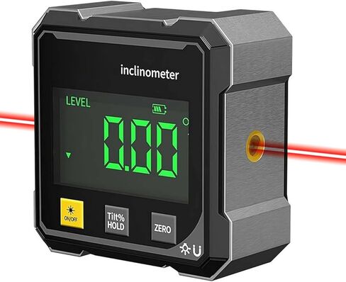 Digital Laser Angle Finder inclinometer, Protractor Tool, 4×90° High Accuracy, Large LED Display, Magnetic Base, USB Rechargeable, for Woodworking, Metalworking, Construction & DIY in Saudi Arabia