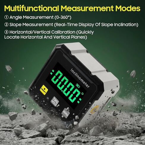 Digital Laser Angle Finder inclinometer, Protractor Tool, 4×90° High Accuracy, Large LED Display, Magnetic Base, USB Rechargeable, for Woodworking, Metalworking, Construction & DIY in Saudi Arabia