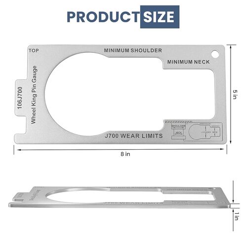 Fifth Wheel King Pin Gauge, 304 Stainless Steel Trailer Kingpin Wear Gauge for SAE J700 Standard, Measures King Pin Height Squareness and Neck/Shoulder Wear Limits, Precision Maintenance Tool in Saudi Arabia