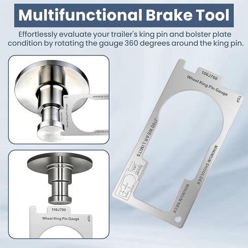 Fifth Wheel King Pin Gauge, 304 Stainless Steel Trailer Kingpin Wear Gauge for SAE J700 Standard, Measures King Pin Height Squareness and Neck/Shoulder Wear Limits, Precision Maintenance Tool in Saudi Arabia