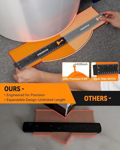 DODOWIN Laminate Flooring Installation Kit, Vinyl Flooring Tools with 10" Contour Gauge, Tapping Block, Pull Bar, Double-Faced Mallet and 45 Spacers for LVP, Laminate, Hardwood Floor Installation in Kuwait