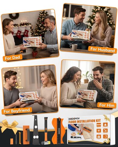 DODOWIN Laminate Flooring Installation Kit, Vinyl Flooring Tools with 10" Contour Gauge, Tapping Block, Pull Bar, Double-Faced Mallet and 45 Spacers for LVP, Laminate, Hardwood Floor Installation in Kuwait