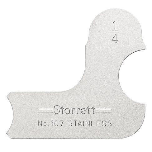 مقياس نصف قطر فردي من Starrett لكل من نصف القطر المحدب والمقعر - مثالي للنجارين والإنشاءات - الفولاذ المقاوم للصدأ، مقياس نصف قطر 1/4 بوصة، قراءة بوصة - 167-1/4 in Saudi Arabia