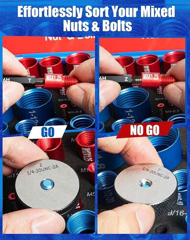 فاحص خيط صامولة ومسمار 66 مع صندوق تخزين، أداة قياس فاحص الخيط (34 متريًا و32 قياسيًا)، حجم المسمار ومكتشف مقياس الخيط مناسب للفحص في المناطق الضيقة والصعبة in Kuwait