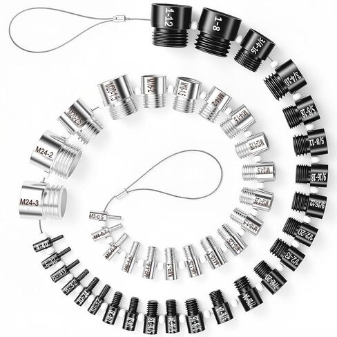 مدقق خيط الصواميل والمسمار 45 مقياس خيط ذكر/أنثى (24 SAE/بوصة و21 متري) مدقق حجم خيط الصواميل والمسمار مقاييس معرف الخيط لتحديد الهوية والتحقق منها بسرعة in Kuwait