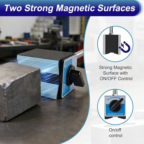 Dial Indicator with Magnetic Base, 0-1"×0.001" Magnetic Dial Indicator Set with 360° Rotatable Arm, Dial Test Indicator with 22 Point Set for Precision Measurement in Workshops, Labs, and Mold Making in Kuwait