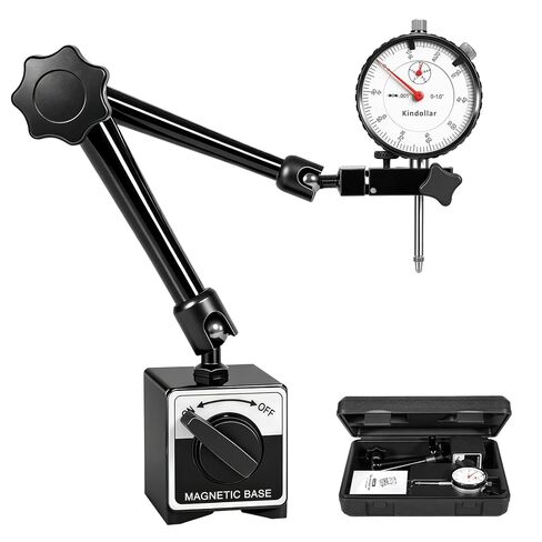 Dial Indicator with Magnetic Base, 0-1 inch Dial Test Gauge Indicators Graduation 0.001",132lbs Mag Base Runout Gauge Set in Kuwait