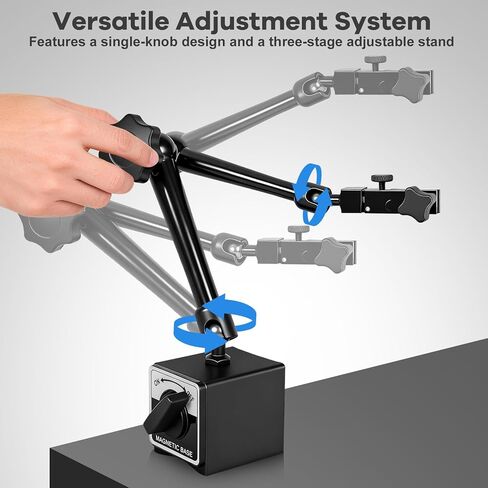 Dial Indicator with Magnetic Base, 0-1 inch Dial Test Gauge Indicators Graduation 0.001",132lbs Mag Base Runout Gauge Set in Kuwait