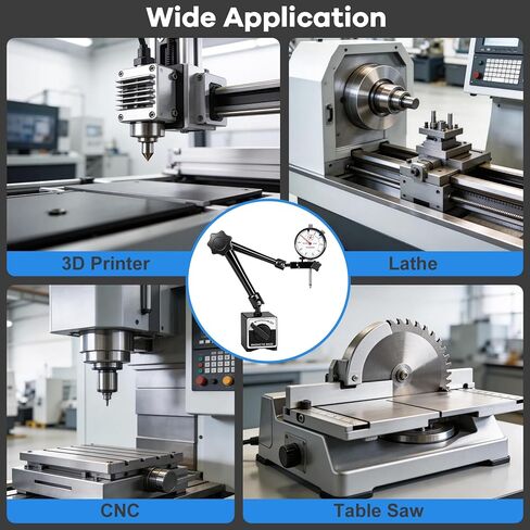 Dial Indicator with Magnetic Base, 0-1 inch Dial Test Gauge Indicators Graduation 0.001",132lbs Mag Base Runout Gauge Set in Kuwait