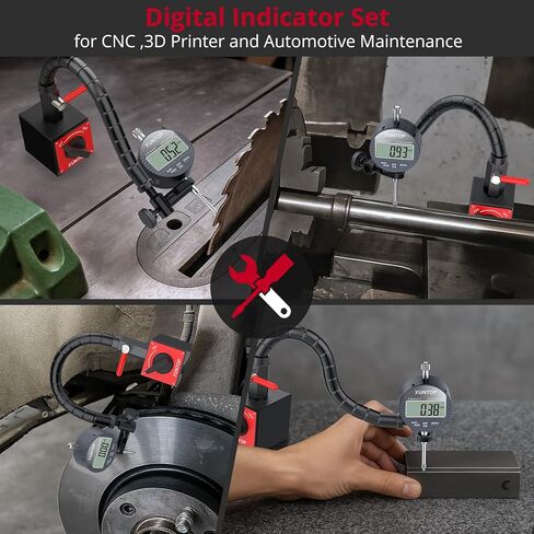 مؤشر قرص رقمي 0-1 بوصة/0.0005 بوصة و176 رطل (80 كجم) أقصى سحب بقاعدة مغناطيسية بوصة/مؤشر إلكتروني متري وحامل جذعي مرن 360 درجة لورشة عمل الطابعة ثلاثية الأبعاد ومنشار طاولة ماكينة CNC in Kuwait