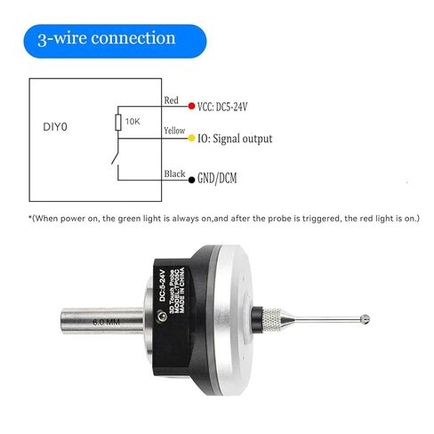 XUNKUNER 3D Edge Finder Touch Probe Compatible with Mach3 and GRBL,XYZ Coordinate Measuring Sensor, 6 MM Shank and 2M Cable，2.0 mm Tungsten Steel Ball Tip in Kuwait
