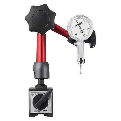 VEVOR Dial Test Indicator with Universal Magnetic Base and Storage Case, 0.0005 inch Accuracy, 0-0.03 inch Range, Micro Ball Handle for Narrow Area Measurement, Industrial Machining & Inspection in Saudi Arabia