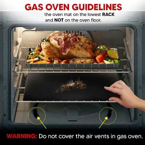 2pcs Heavy Duty Non-Stick Oven Liners for Bottom of Oven - PTFE Food-Safe Drip Trays, Spill & Burn Protection, Easy Clean, Fits Electric/Gas Ovens & Grills, BBQ Party & Vacation Essentials in Saudi Arabia