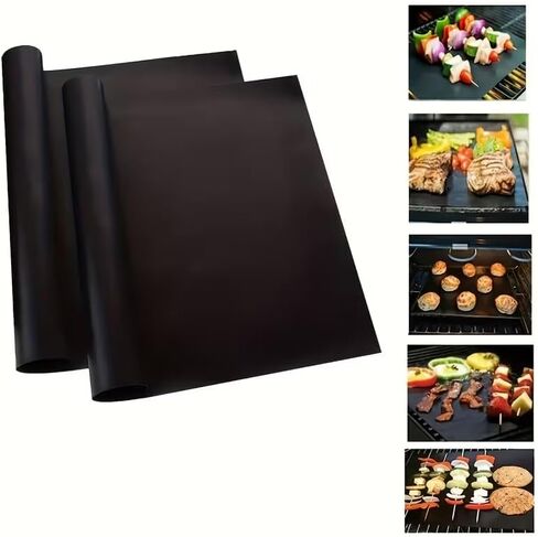 2pcs Heavy Duty Non-Stick Oven Liners for Bottom of Oven - PTFE Food-Safe Drip Trays, Spill & Burn Protection, Easy Clean, Fits Electric/Gas Ovens & Grills, BBQ Party & Vacation Essentials in Saudi Arabia
