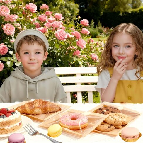 ARREBOL 100 Pack 7.1x7.5 Inch Cookie Bags with Window & Stickers for Packaging, Sealable Grease Resistant Small Brown Paper Bakery Bags for Bread in Kuwait