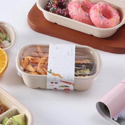 50 عبوة من حاويات إعداد الوجبات للاستعمال مرة واحدة، حاويات طعام بسعة 23 أونصة مع غطاء، تفل قصب آمن للاستخدام في الميكروويف، أوعية تقديم الحساء الورقية للسلطة، وبقايا الطعام، والغداء in Kuwait