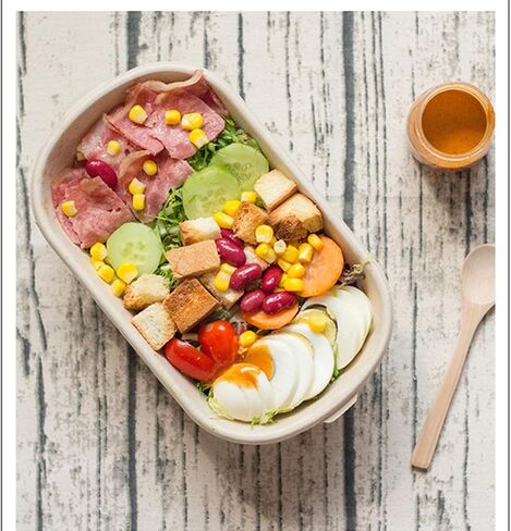 50 عبوة من حاويات إعداد الوجبات للاستعمال مرة واحدة، حاويات طعام بسعة 23 أونصة مع غطاء، تفل قصب آمن للاستخدام في الميكروويف، أوعية تقديم الحساء الورقية للسلطة، وبقايا الطعام، والغداء in Kuwait