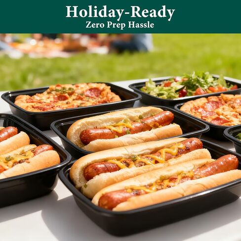 90 عبوة من حاويات أحادية الاستخدام مع أغطية، حاويات إعداد الوجبات، متينة مانعة للتسرب وآمنة للطعام، ميكروويف، مجمد، حاويات تخزين طعام آمنة للاستخدام في غسالة الأطباق مع أغطية سهلة الفتح in Kuwait