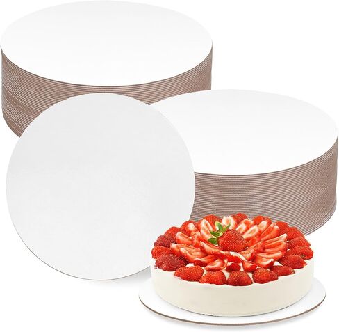 ألواح كيك 30 قطعة باللون الأبيض، قاعدة مستديرة لدوائر الكيك 10 بوصة، صينية كعك من الورق المقوى الملائمة للطعام 2 مم، مقاومة للماء ومقاومة للزيت وقوية، أطباق كيك للاستعمال مرة واحدة لعرض الكعك وحلويات الخبز in Kuwait