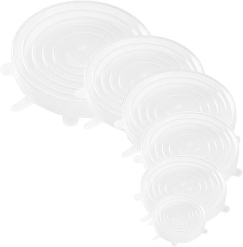 6 Pcs Reusable Silicone Stretch Lids for Food Storage, Heat-Resistant Elastic Silicone Bowl Covers Reusable for Cup, Cans, Jars, and Most Round Containers, to Keep Food Fresh in Saudi Arabia