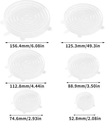 6 Pcs Reusable Silicone Stretch Lids for Food Storage, Heat-Resistant Elastic Silicone Bowl Covers Reusable for Cup, Cans, Jars, and Most Round Containers, to Keep Food Fresh in Saudi Arabia
