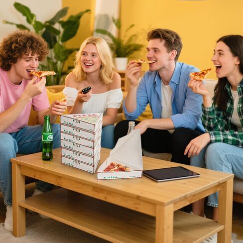 100 علبة من علب شرائح البيتزا، صينية بيتزا مفردة مقاومة للدهون مقاس 9.3 × 9.1 × 1.8 بوصة، يمكن التخلص منها مع طباعة ملونة، حامل حاوية طعام مثلث من الورق المقوى لمستلزمات حفلات أعياد الميلاد وحفلات الزفاف in Saudi Arabia