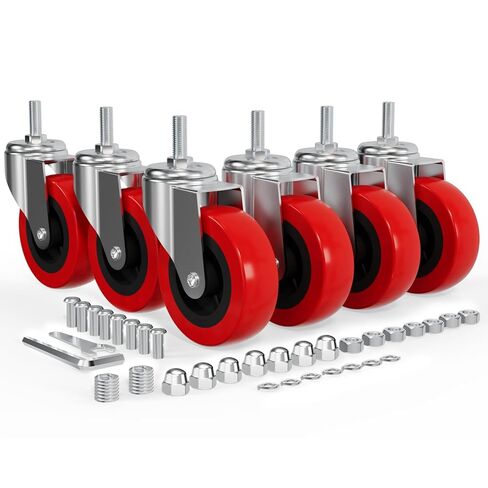 MySit 6 عبوات من عجلات الزاحف مقاس 2.5 بوصة شديدة التحمل وعجلة دوارة وعربة خدمة الزاحف، M10 (حوالي 3/8 بوصة) × 1 بوصة بديلة للعجلات الجذعية المترابطة in Kuwait