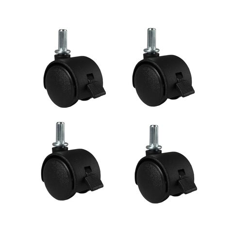 عجلات دوارة مكونة من 4 عجلات قفل مقاس 1.5 بوصة مع جذع مستقيم بقطر 6.25 مم، عجلة بديلة لعربات أدراج الأثاث البلاستيكية والصناديق والخزائن والأرفف ذات الفتحات المحجوزة in Kuwait